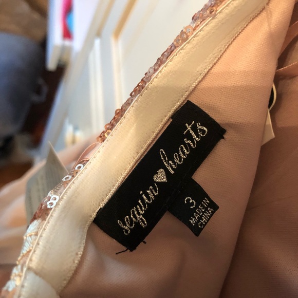 Sequin hearts rose gold/blush prom dress - Picture 6 of 7